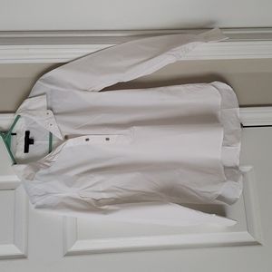 Tommy Hilfiger White Half Button Up